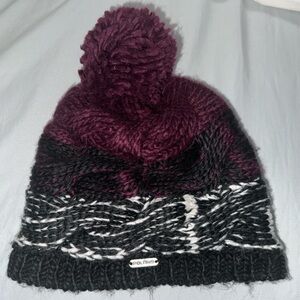 Polaris Black and Purple Knit Beanie